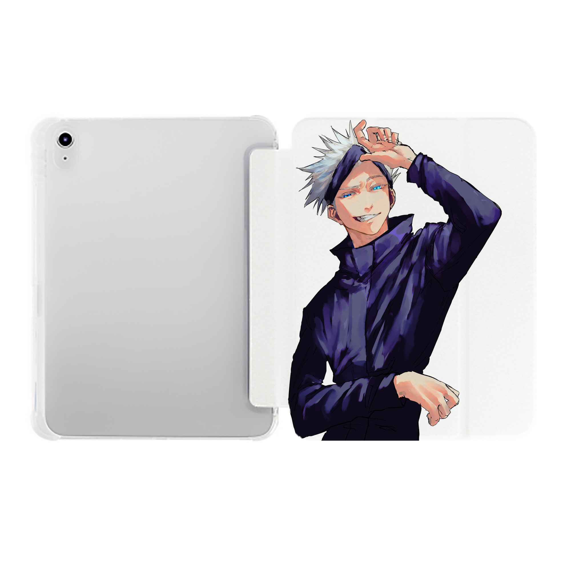 （画像用） 呪術廻戦 Jujutsu Kaisen IPad ケース ペン収納付き 三つ折りスタンド PUレザー×シリコン 対応機種9.5/10.5/10.9インチ